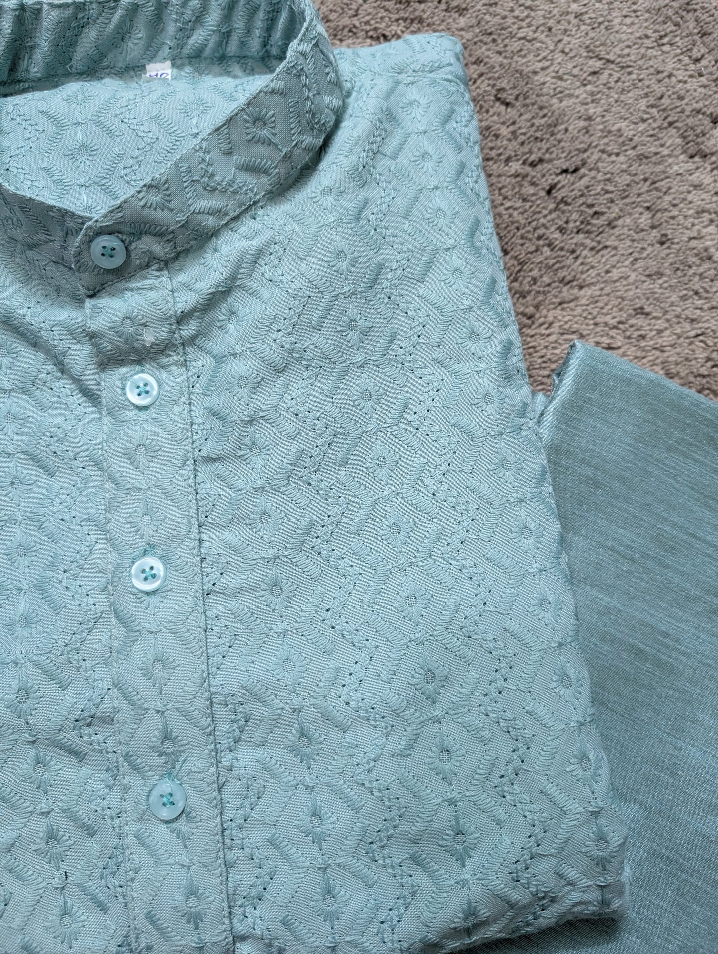 The Aqua Weave Chikankari Set