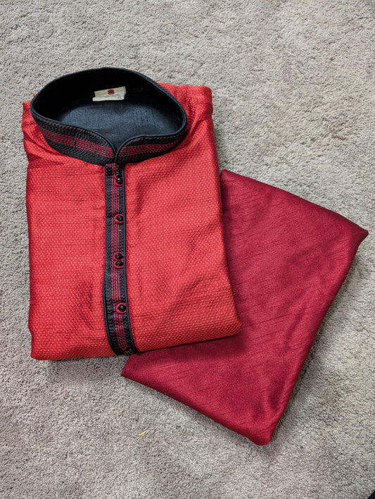 Ruby Weave Fusion Kurta Set