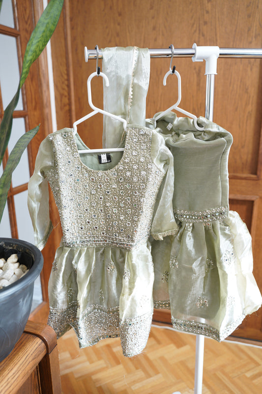 Serene Pearl Peplum Gharara