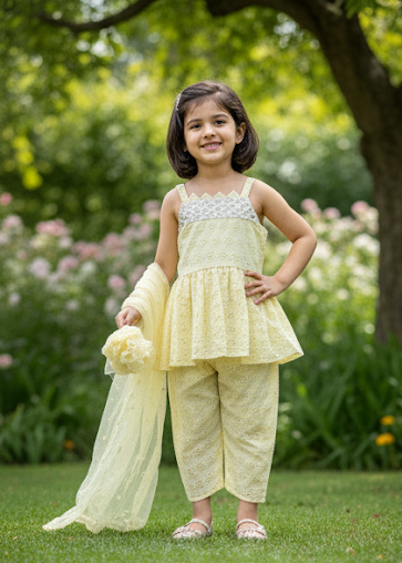 Primrose Chikankari Peplum Set